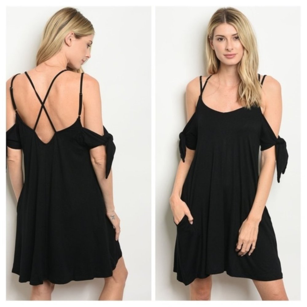 NWT "Love Riche" Criss Cross Cold Shoulder Dress